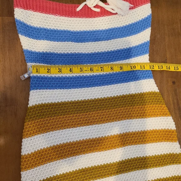 LE LIS Multi Colored Striped Crochet Tube Dress - Picture 5 of 9